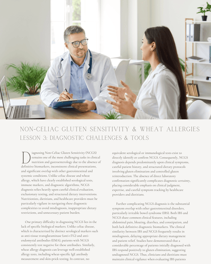 Beyond Celiac: Advanced Strategies for Managing Non-Celiac Gluten Sensitivity and Wheat Allergies - Dietitian CPE Continuing Professional Education, 9 CPEU [All Dietitians]