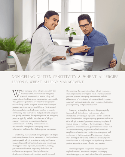Beyond Celiac: Advanced Strategies for Managing Non-Celiac Gluten Sensitivity and Wheat Allergies - Dietitian CPE Continuing Professional Education, 9 CPEU [All Dietitians]