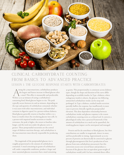 Carbs Don't Lie: Clinical Carbohydrate Counting from Basics to Advanced Practice - Dietitian CPE Continuing Professional Education, 8 CE Hours [All Dietitians]