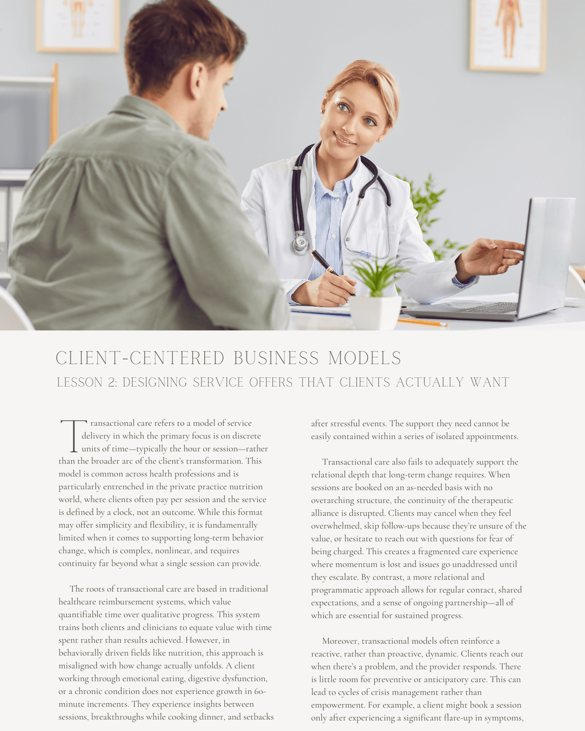 Client Centered Models Client-Centered Business Models: Designing Nutrition Services That Tru ...