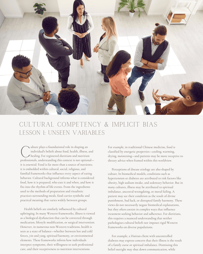 Cultural Competency & Implicit Bias: How They Contribute to Medical Errors in Nutrition - Dietitian CPE Continuing Professional Education, Medical Errors, 2 CEU [All Dietitians]