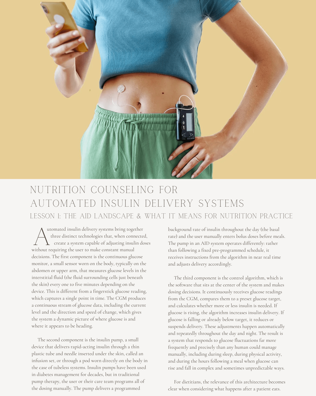 Eating in the AID Era: Nutrition Counseling for Automated Insulin Delivery Systems - Dietitian CPE Continuing Professional Education, 6 CE Hours [All Dietitians]