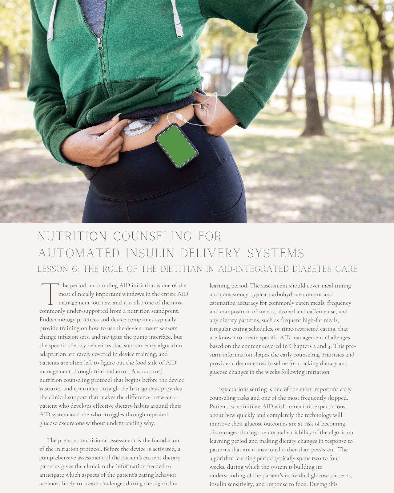Eating in the AID Era: Nutrition Counseling for Automated Insulin Delivery Systems - Dietitian CPE Continuing Professional Education, 6 CE Hours [All Dietitians]