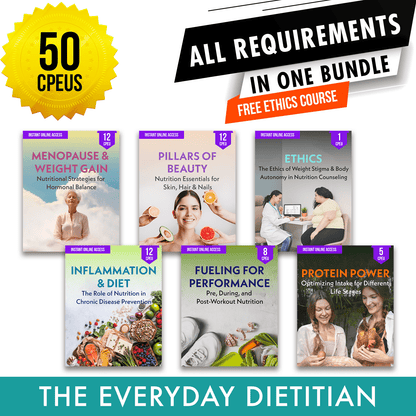 The Everyday Dietitian Package: DTR Full Recertification - All Required Dietitian Continuing Professional Education Units in One Bundle, 50 CPEU [All Dietitians]