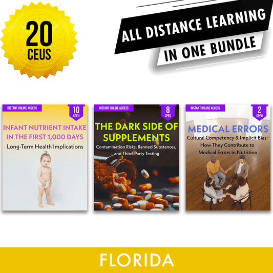 Florida Package 2: Full Recertification - All Required Dietitian Continuing Professional Education Units in One Bundle, 30 CEU [All Dietitians]