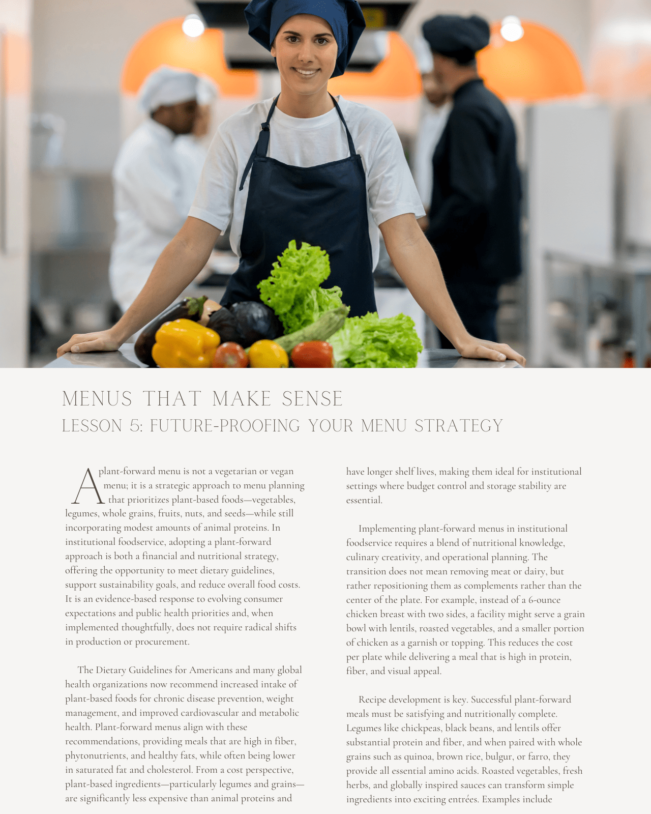 Menus That Make Sense: Cost-Savvy Planning for Large-Scale Foodservice - Dietitian CPE Continuing Professional Education, 10 CEU [All Dietitians]