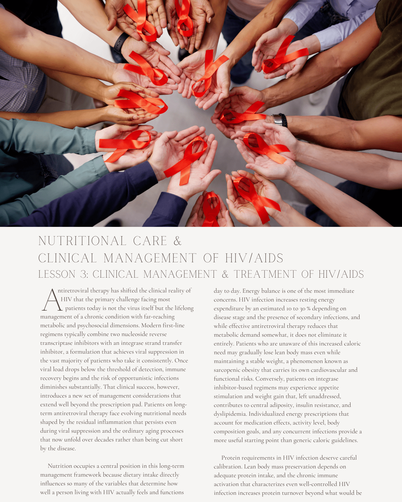 Beyond the Virus: Nutritional Care and Clinical Management of HIV/AIDS - Dietitian CPE Continuing Professional Education, 3 CE Hours [All Dietitians]