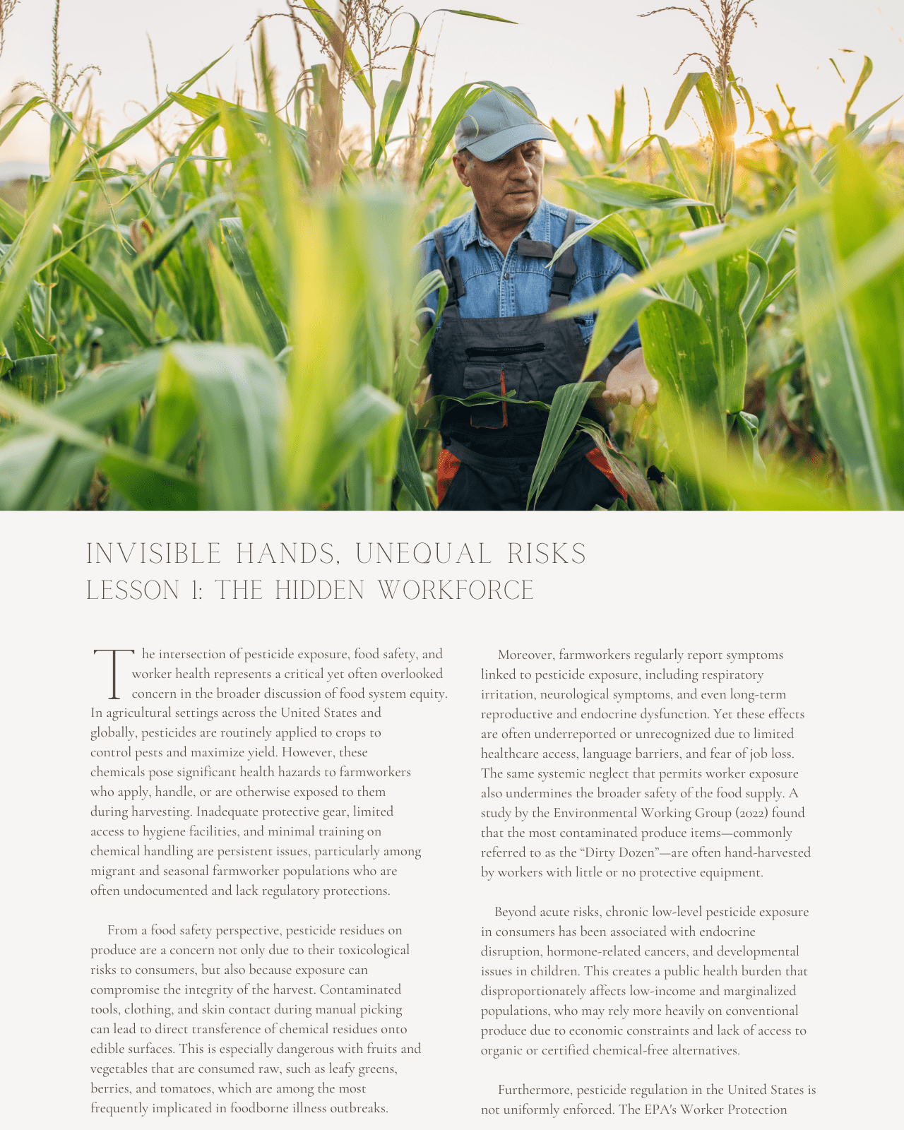 Invisible Hands, Unequal Risks: Food Safety, Labor, and Equity in the Food System - Dietitian CPE Continuing Professional Education, Health Equity, 1 CEU [All Dietitians]