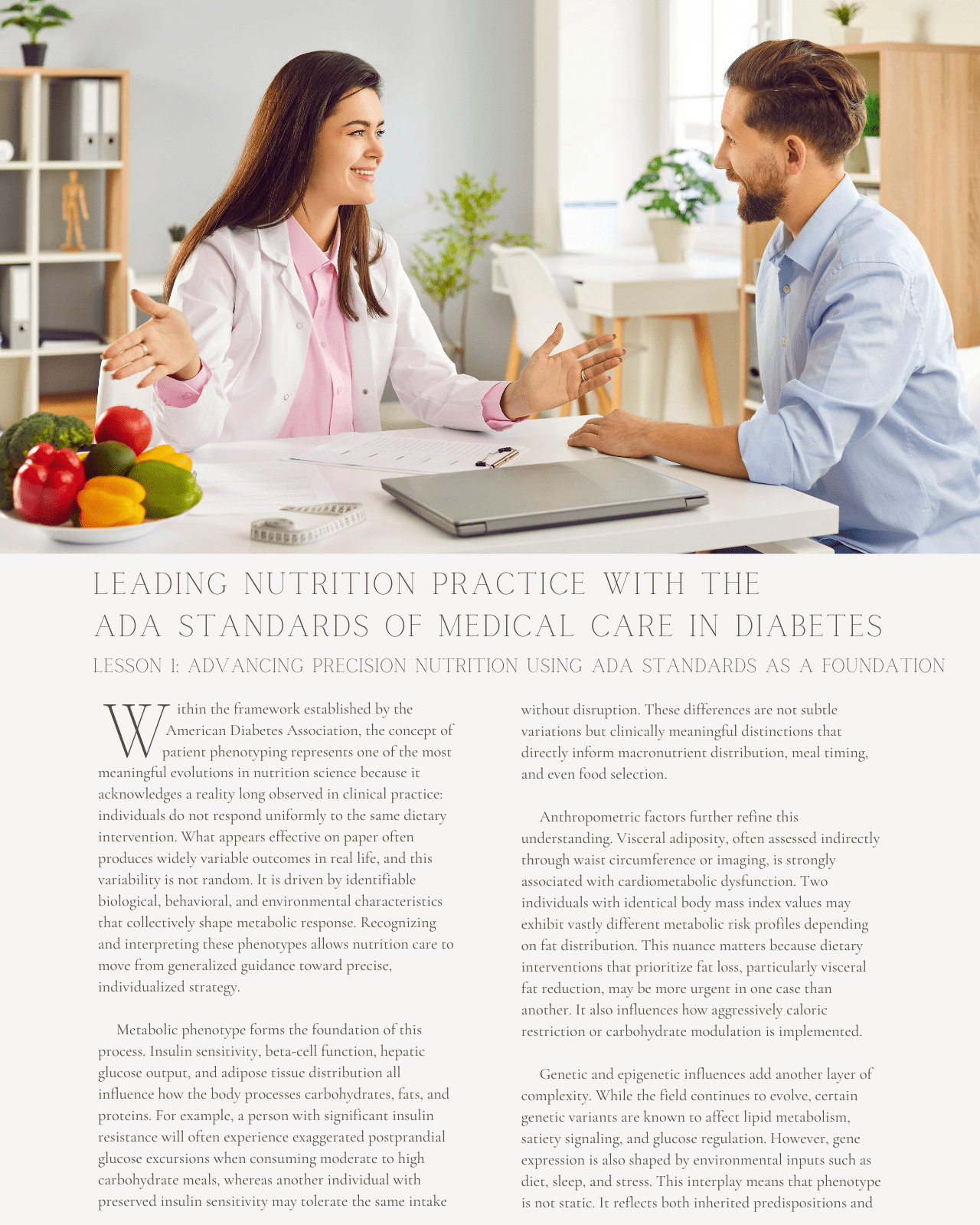 Leading Nutrition Practice with the ADA Standards of Medical Care in Diabetes - Dietitian CPE Continuing Professional Education, 2 CE Hours [All Dietitians]