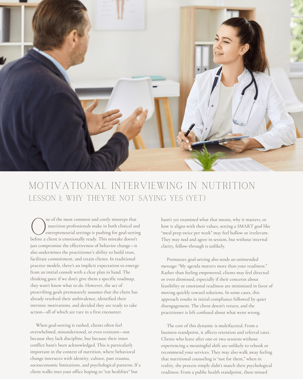 Motivational Interviewing in Nutrition: Converting Conversations into Change - Dietitian CPE Continuing Professional Education, 10 CEU [All Dietitians]