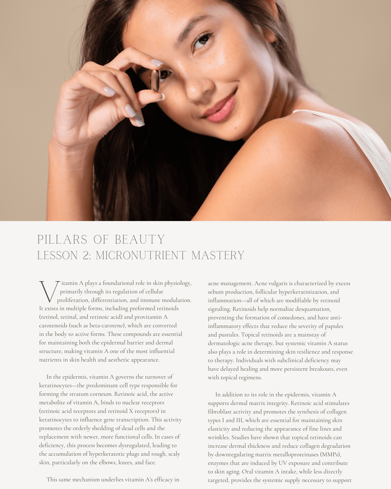 Pillars of Beauty: Nutrition Essentials for Skin, Hair & Nails - Dietitian CPE Continuing Professional Education, 12 CPEU [All Dietitians]