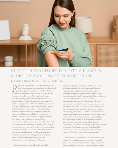 The Remission Conversation: Nutrition Strategies for Type 2 Diabetes Remission and Long-Term Maintenance - Dietitian CPE Continuing Professional Education, 12 CE Hours [All Dietitians]