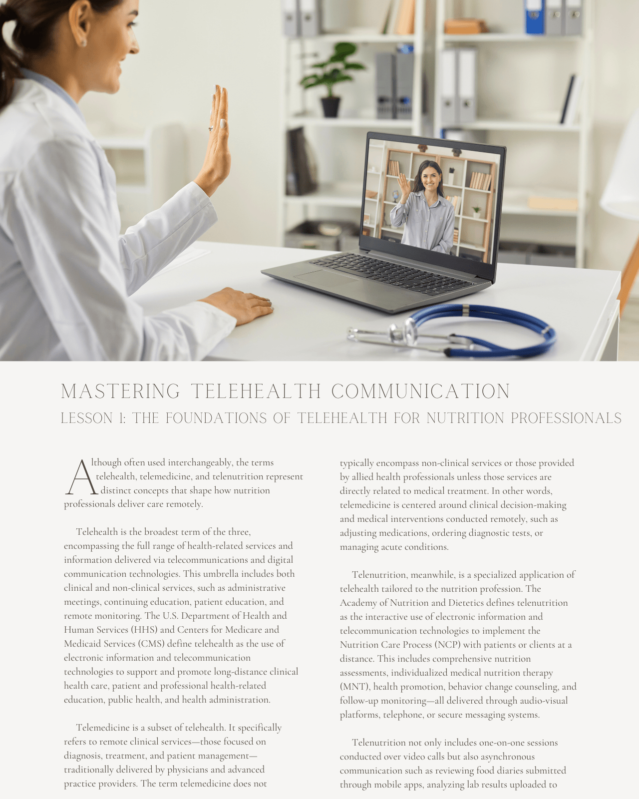 Mastering Telehealth Communication: High-Impact Nutrition Counseling in a Digital World - Dietitian CPE Continuing Professional Education, 10 CEU [All Dietitians]