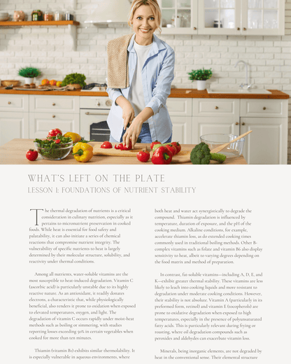 What’s Left on the Plate: How Different Cooking Methods Influence Nutrient Retention - Dietitian CPE Continuing Professional Education, 10 CEU [All Dietitians]